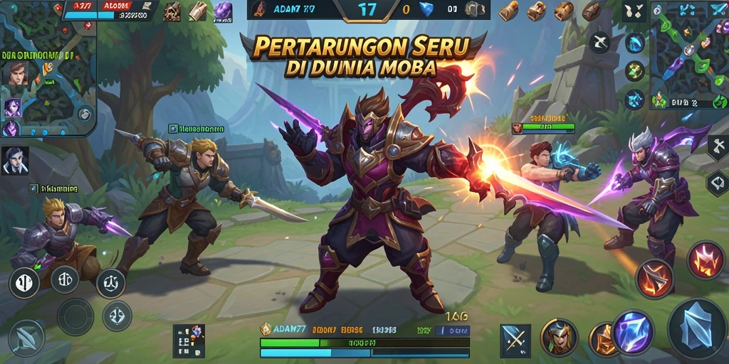 Screenshot gameplay ADAM77 yang menampilkan aksi seru dan karakter unik.
