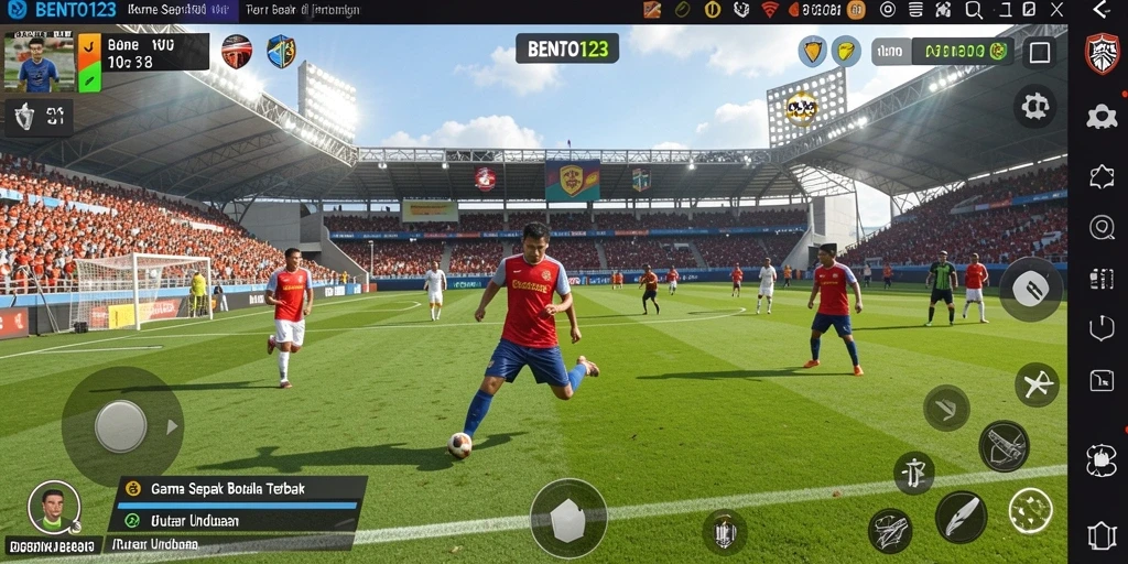 Tampilan gameplay BENTO123 yang menegangkan dan seru dalam pertandingan sepak bola.