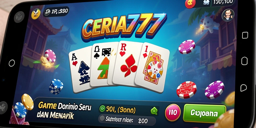 Tampilan gameplay menarik dari CERIA777 yang menggambarkan keseruan bermain Domino.