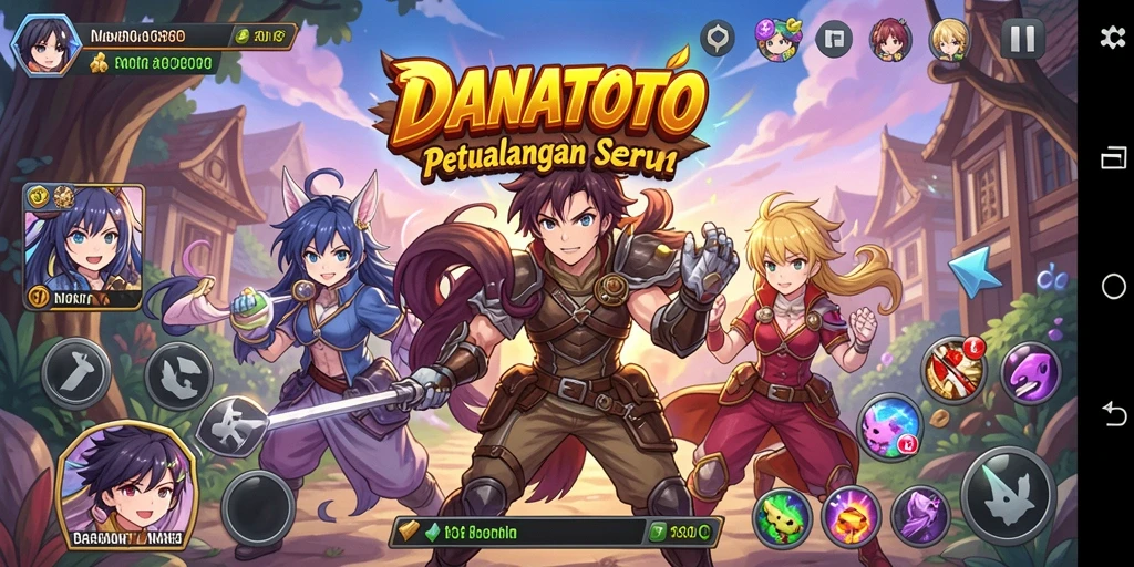 Tampilan gameplay seru dalam DANATOTO menghadirkan pengalaman Anime yang mendalam.