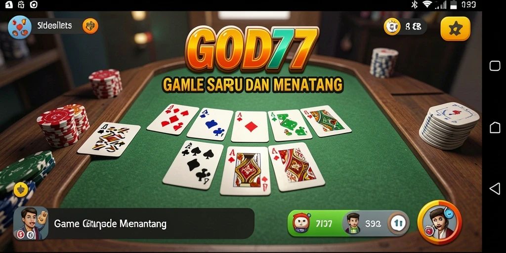 Screenshot menunjukkan gameplay seru Gaple di GOD77.