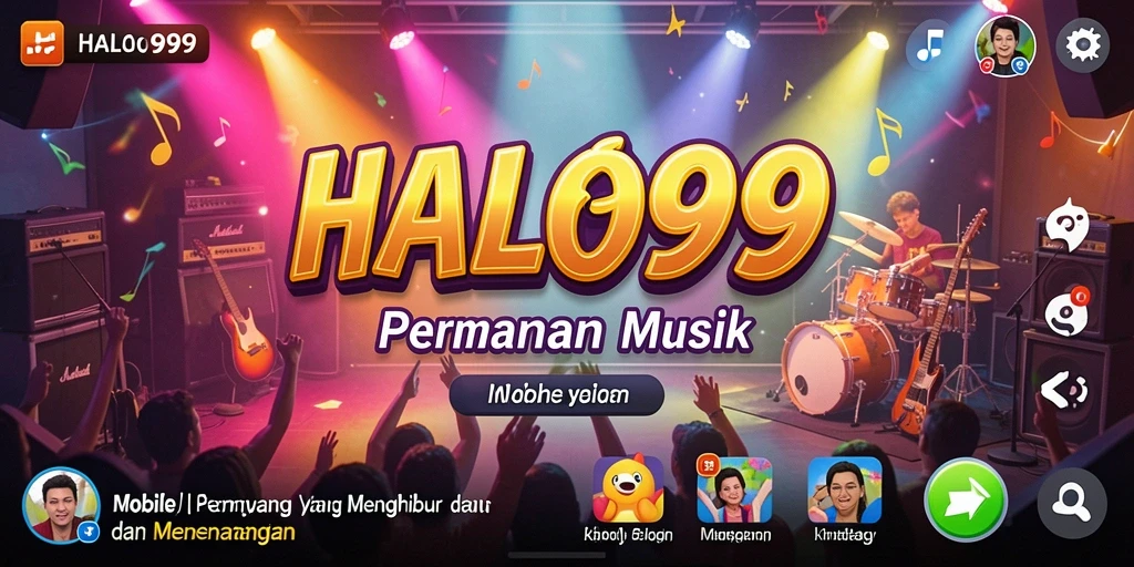 Tampilan gameplay HALO99 dengan interaksi musik yang seru.