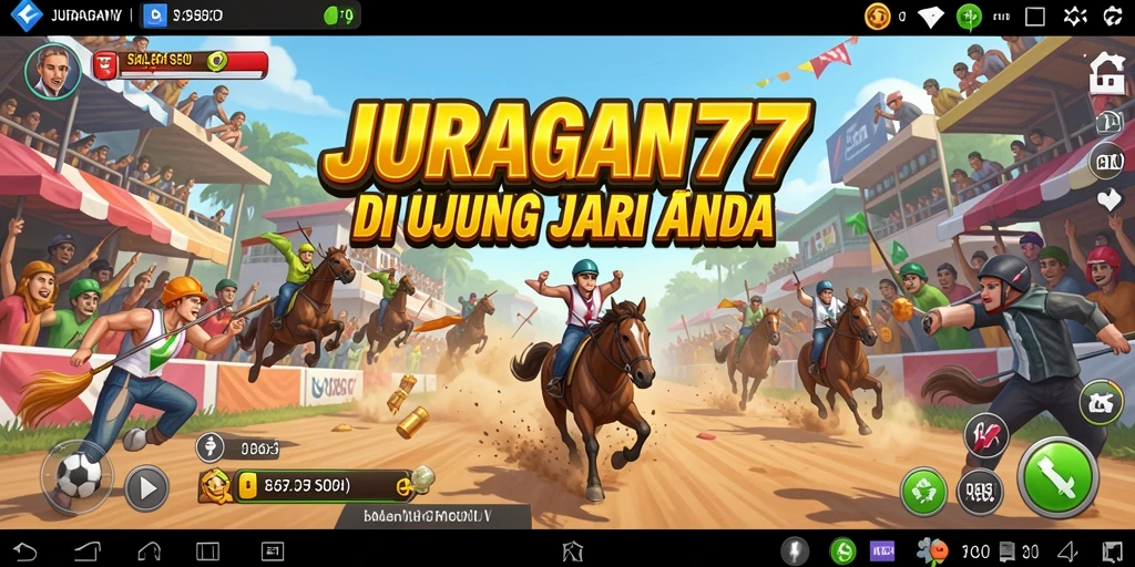Gameplay JURAGAN77 yang mendebarkan di lintasan balap.