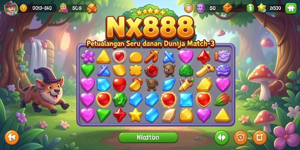 Tampilan gameplay NX888 yang seru dan penuh warna.