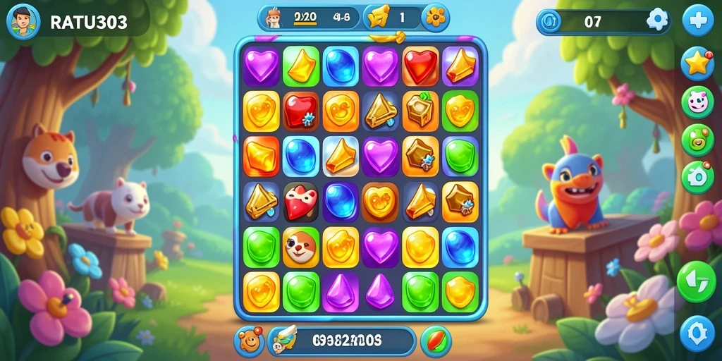 Tangkapan layar gameplay seru dari RATU303 yang penuh warna.
