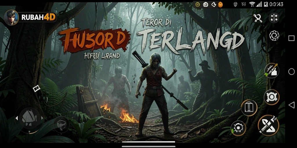 Screenshot RUBAH4D menampilkan suasana mencekam di hutan gelap.