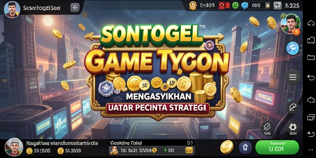 Gameplay SONTOGEL menampilkan momen seru pengelolaan bisnis Tycoon.