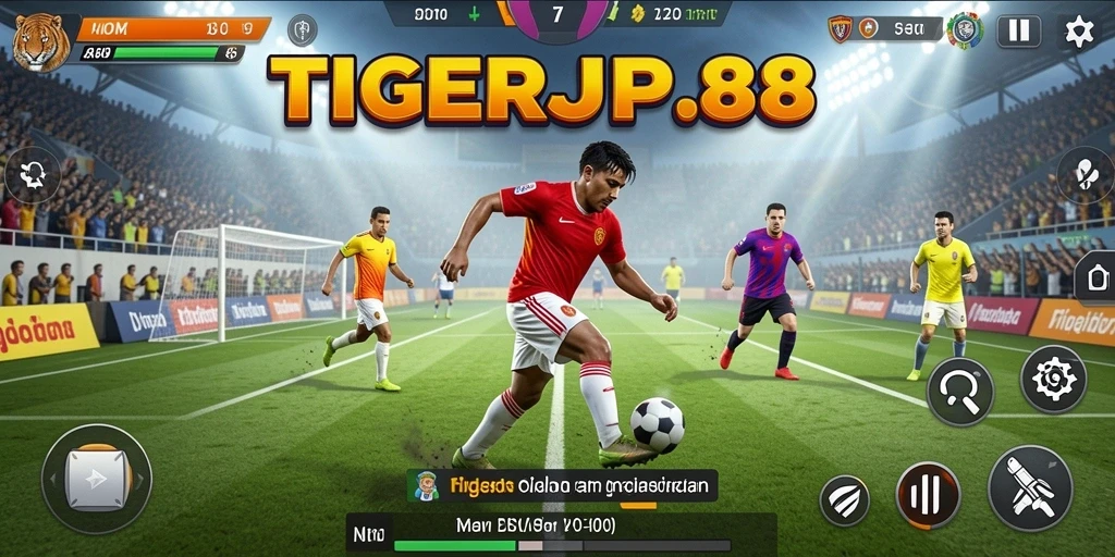 Screenshot utama TIGERJP88 menampilkan aksi pertandingan olahraga yang seru.